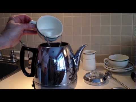 General Electric Coffee Percolator pot belly 1950&#039;s vintage Model P410A Stainless Steel #percolator