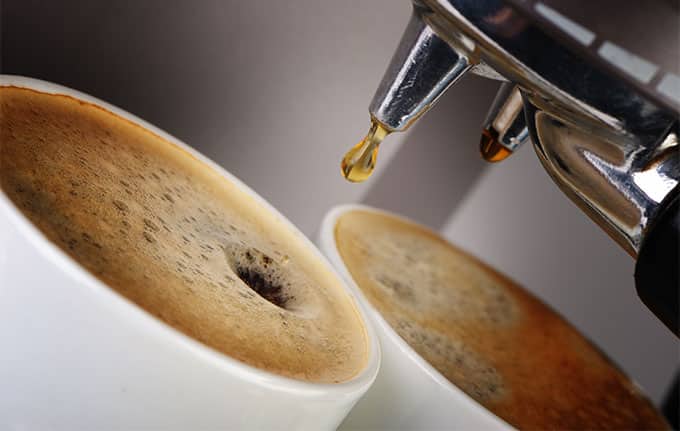 Coffee machine espresso Process of preparation of coffee